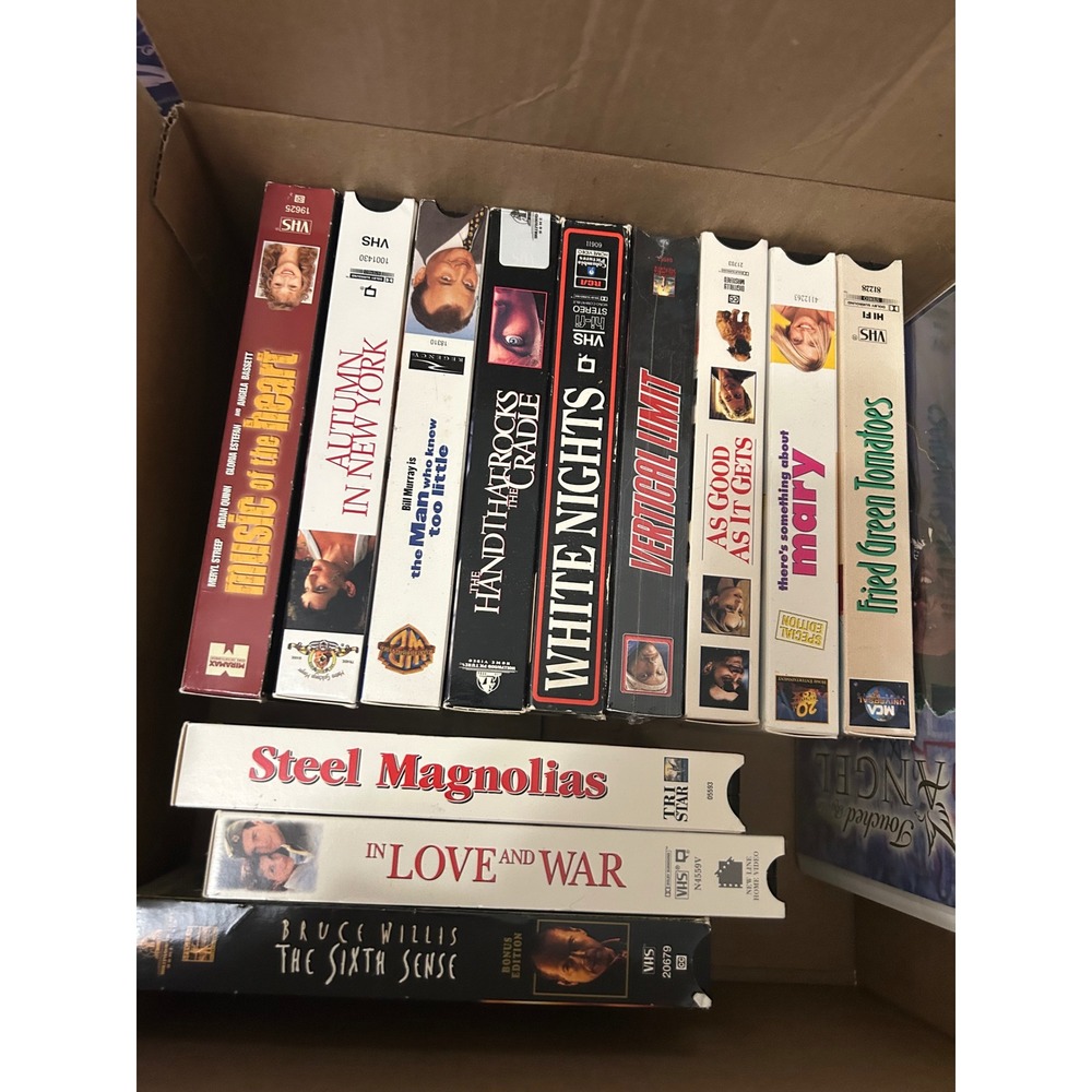 VHS Tapes Bulk Lot 90s Drama Comedy Thriller Steel Magnolias Sixth Sense Mixed